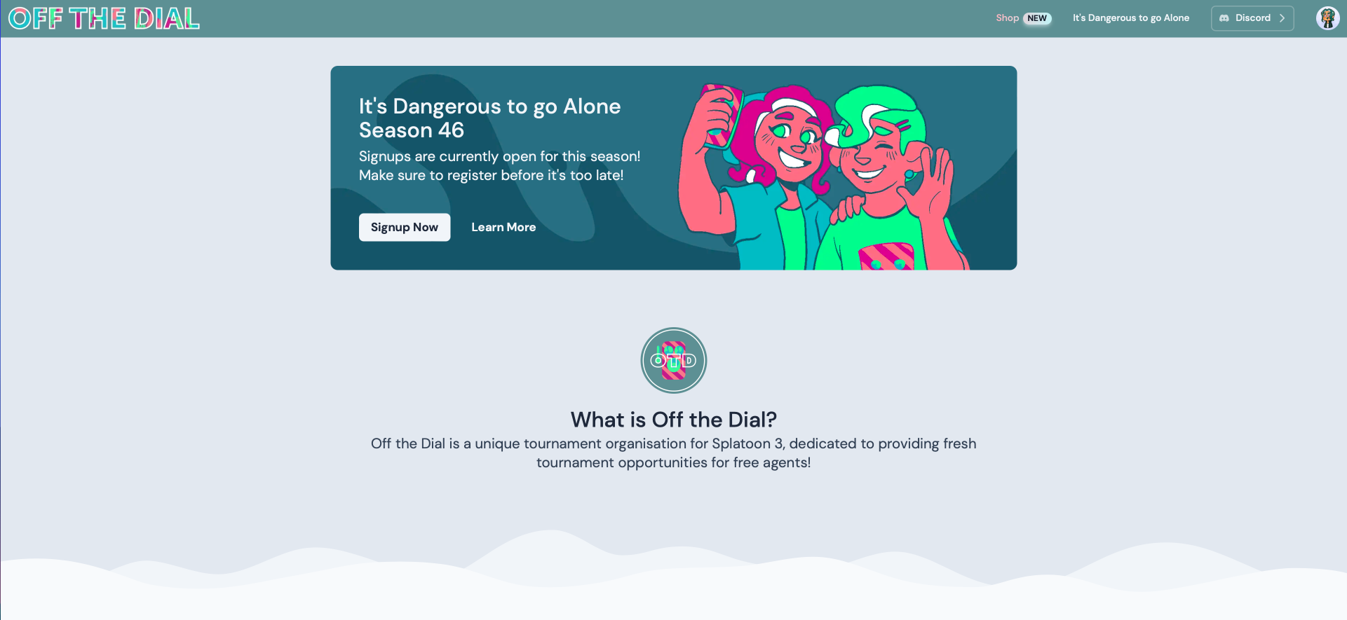 An screenshot from the Off the Dial site