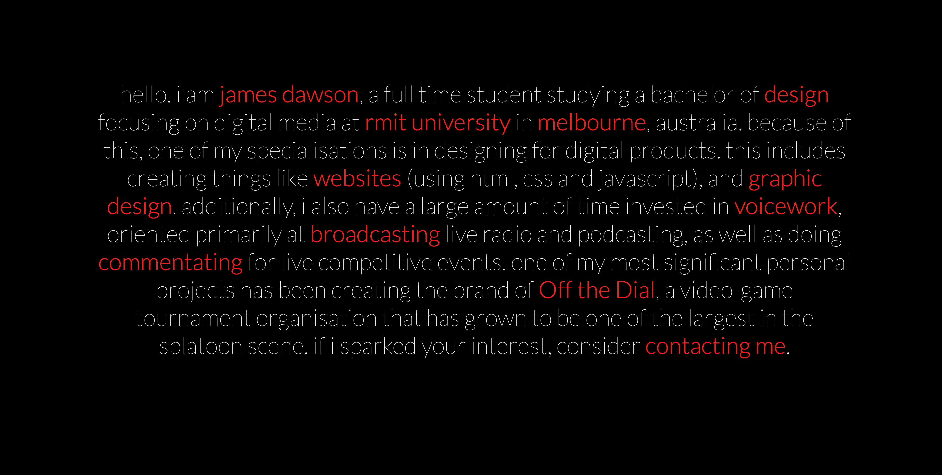 Screenshot from the homepage of this website