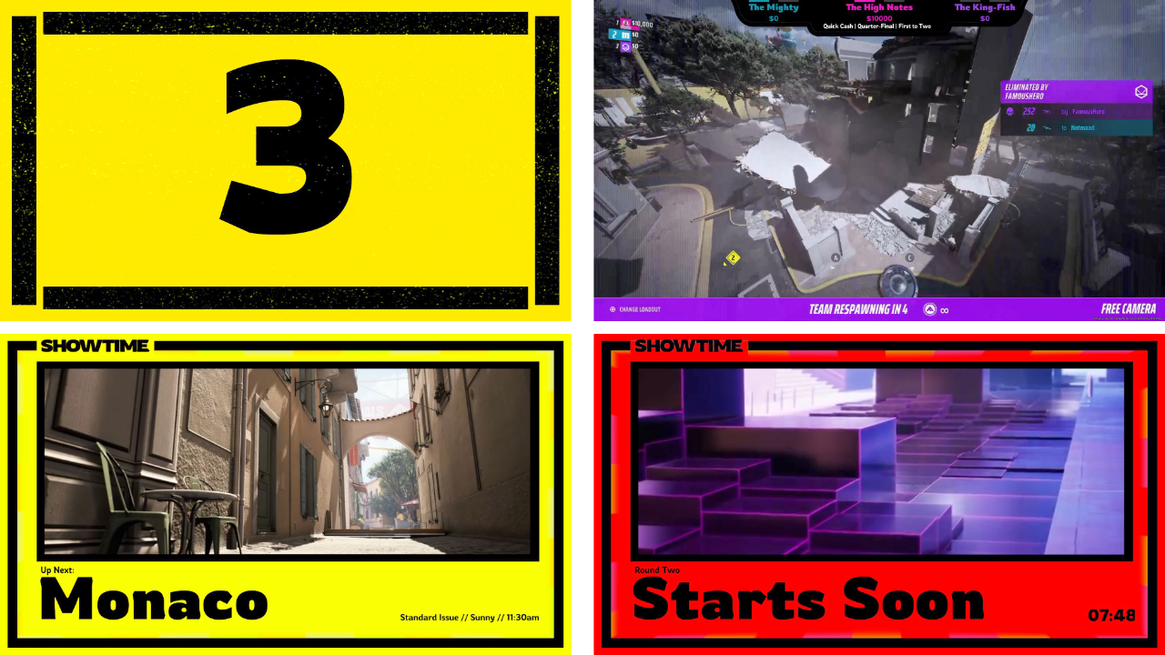 Screenshots from a graphic design project called Showtime